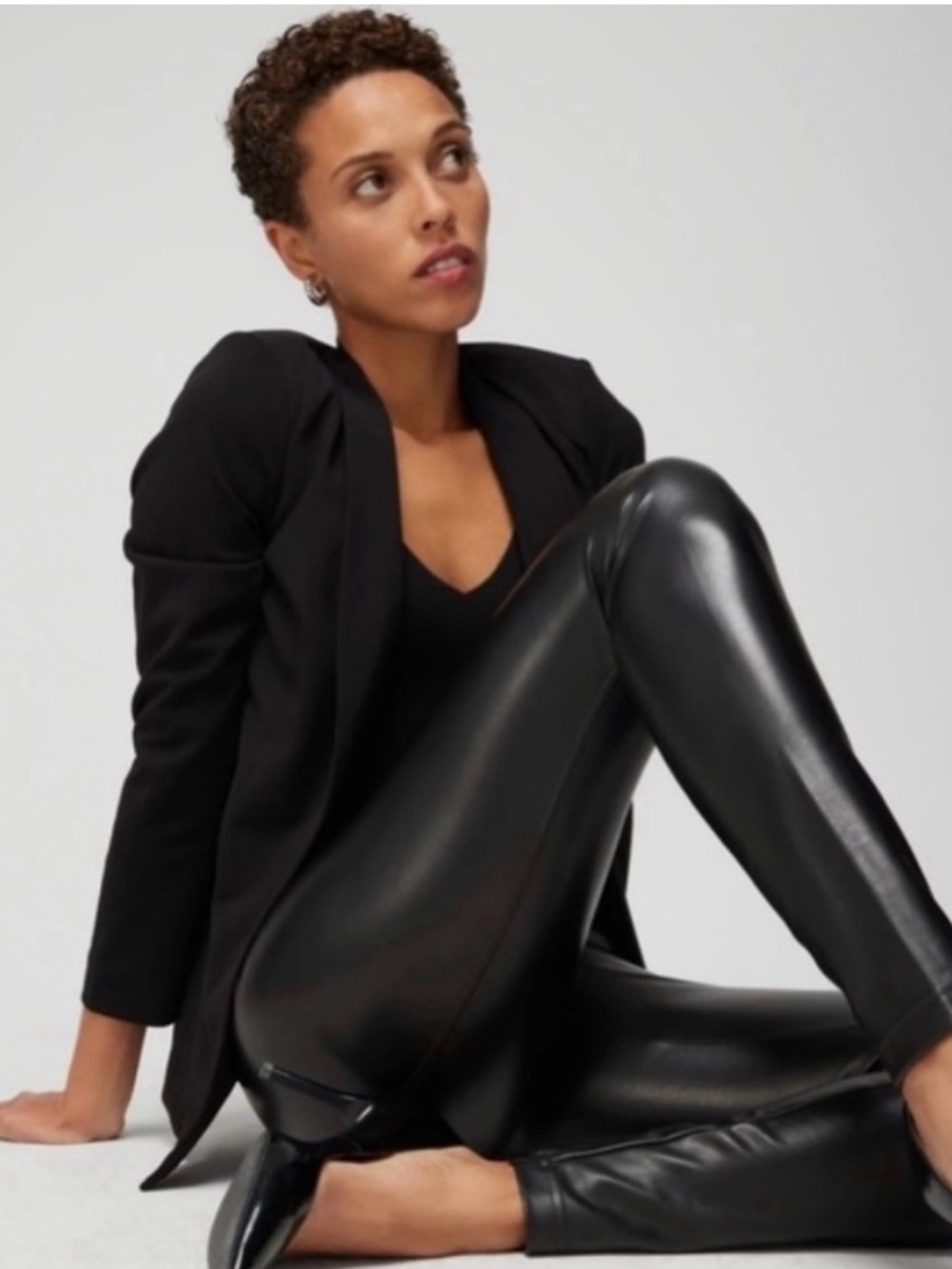 NWT WHBM Faux Leather Leggings XL Black High Rise Grease Style - Picture 4 of 6